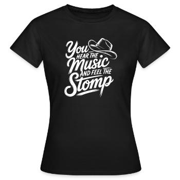 Line Dance Western Music Style - Frauen T-Shirt - Schwarz - Vorne - AI Model Female 172 dark (172cm)