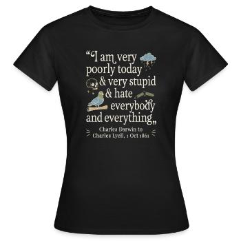 Charles Darwin Lustiges Zitat - T-shirt Femme - noir - Devant - AI Model Female 172 dark (172cm)