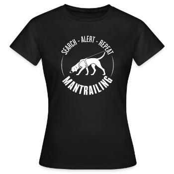 Chien de chasse de roue Foxhound Chiens de recherche sportive Wilsigns - T-shirt Femme - noir - Devant - AI Model Female 172 dark (172cm)