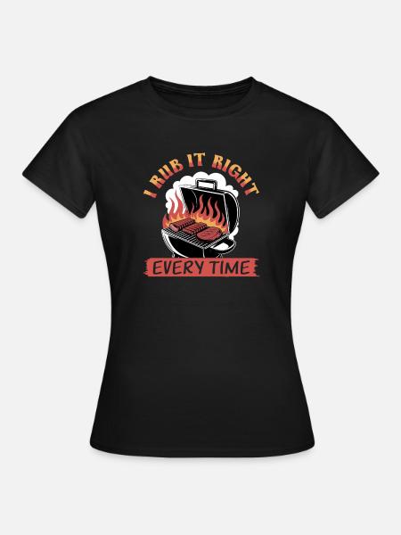 BBQ Grilling Meat Smoking Barbecue - Frauen T-Shirt - Schwarz