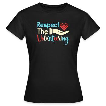 Appréciation du bénévole Respect du bénévole - T-shirt Femme - noir - Devant - AI Model Female 172 dark (172cm)