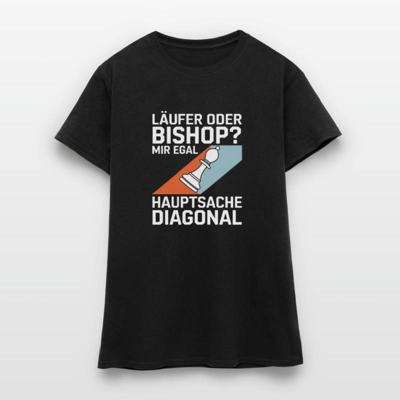 Läufer oder Bishop? Diagonal-Humor Frauen T-Shirt