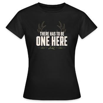 Schuppen-jagd-schuppen-jäger-geweih-jagd-weißwedel - Frauen T-Shirt - Schwarz - Vorne - AI Model Female 172 dark (172cm)