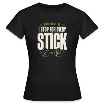 Schuppen-jagd-schuppen-jäger-geweih-jagd-weißwedel - Frauen T-Shirt - Schwarz - Vorne - AI Model Female 172 dark (172cm)