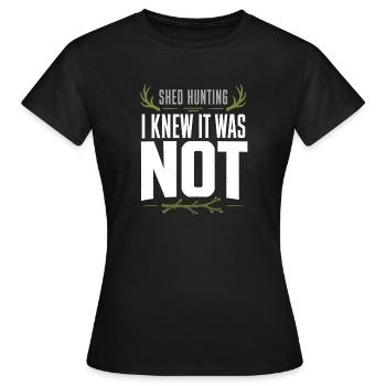 Schuppen-jagd-schuppen-jäger-geweih-jagd-weißwedel - Frauen T-Shirt - Schwarz - Vorne - AI Model Female 172 dark (172cm)