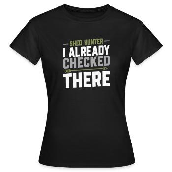 Schuppen-jagd-schuppen-jäger-geweih-jagd-weißwedel - Frauen T-Shirt - Schwarz - Vorne - AI Model Female 172 dark (172cm)