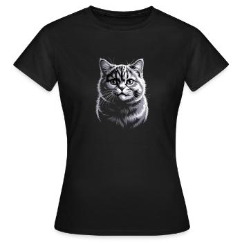 Britisch Kurzhaar BKH - Frauen T-Shirt - Schwarz - Vorne - AI Model Female 172 dark (172cm)