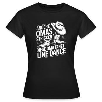 Oma tanzt Line Dance - Frauen T-Shirt - Schwarz - Vorne - AI Model Female 172 dark (172cm)
