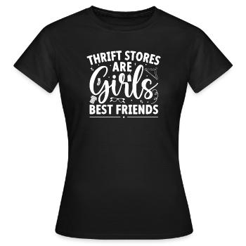Les friperies sont les filles, meilleures amies, adorent les friperies - T-shirt Femme - noir - Devant - AI Model Female 172 dark (172cm)