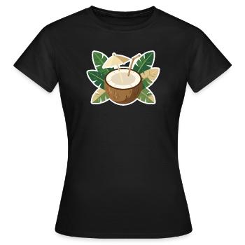 Refroidisseur de l’île Coconut - T-shirt Femme - noir - Devant - AI Model Female 172 dark (172cm)