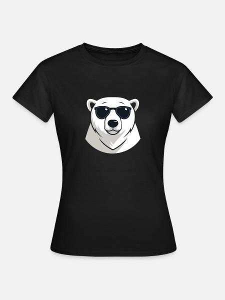 Eisbär mit dunkler Brille - Frauen T-Shirt - Schwarz