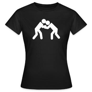 Ringen - Frauen T-Shirt - Schwarz - Vorne - AI Model Female 172 dark (172cm)