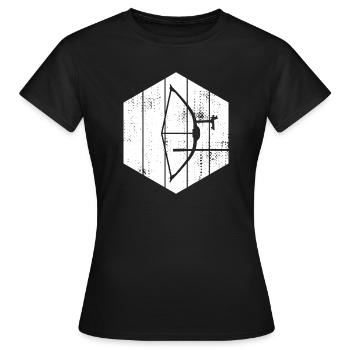 Bow and arrow sketch - Women's T-Shirt - black - Front - AI Model Female 172 dark (172cm)