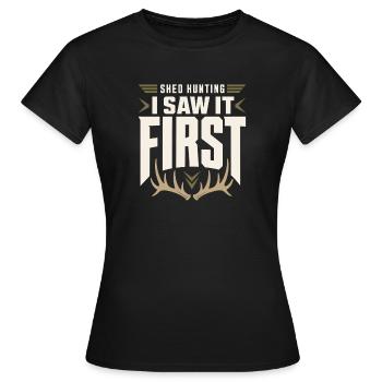Schuppen-jagd-schuppen-jäger-geweih-jagd-weißwedel - Frauen T-Shirt - Schwarz - Vorne - AI Model Female 172 dark (172cm)