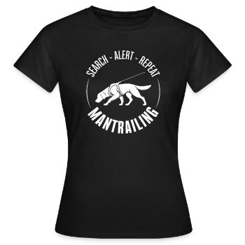 Golden Retriever Mantrailing Hundesport Suchhunde - Frauen T-Shirt - Schwarz - Vorne - AI Model Female 172 dark (172cm)