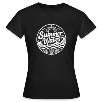 summer waves - Frauen T-Shirt - Schwarz - Vorne - AI Model Female 172 dark (172cm)