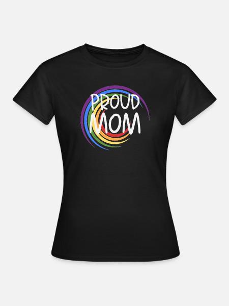 Proud Mom Regenbogen - Frauen T-Shirt - Schwarz