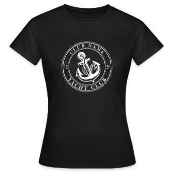club name yacht club - Frauen T-Shirt - Schwarz - Vorne - AI Model Female 172 dark (172cm)