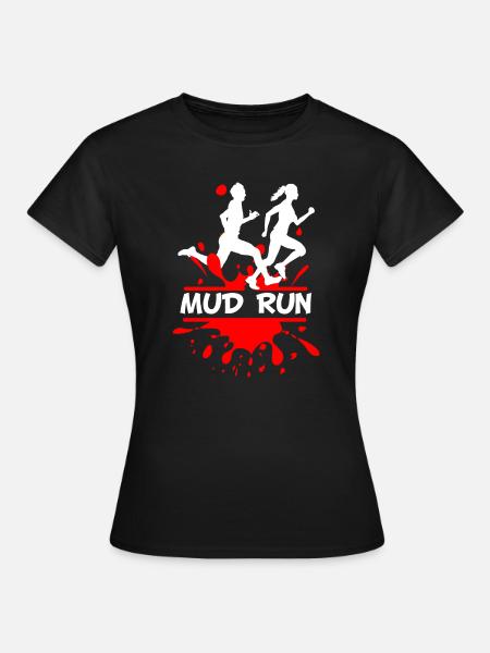 Mud Run Duo – Splash Runner Design - Frauen T-Shirt - Schwarz