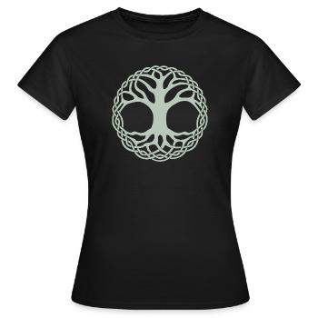 Cercle tressé Arbre de vie - T-shirt Femme - noir - Devant - AI Model Female 172 dark (172cm)