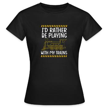 Modelleisenbahn Modellbau Modellbauer - Frauen T-Shirt - Schwarz - Vorne - AI Model Female 172 dark (172cm)