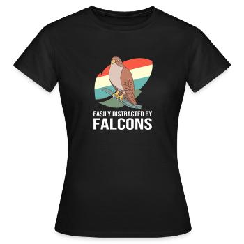 Falknerei Chirp Falke - Frauen T-Shirt - Schwarz - Vorne - AI Model Female 172 dark (172cm)