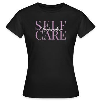 Self-care girlfriend pink and white - Women's T-Shirt - black - Front - AI Model Female 172 dark (172cm)