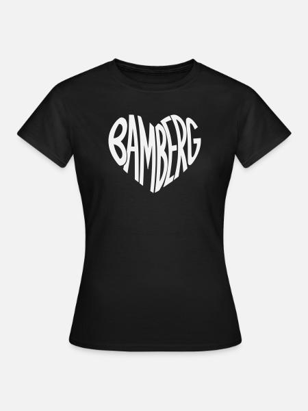 Bamberg Herz Typo - Frauen T-Shirt - Schwarz