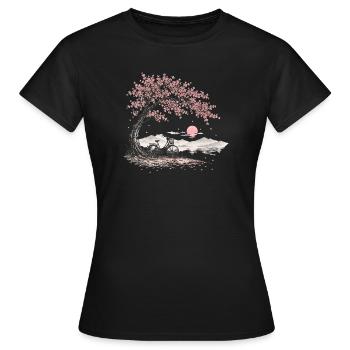 Kirschblüte Kirschbaum Fahrrad Hollandrad Japan - Frauen T-Shirt - Schwarz - Vorne - AI Model Female 172 dark (172cm)