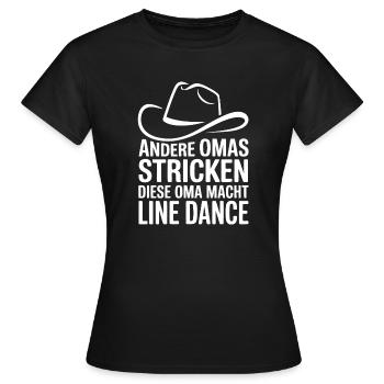 Line Dance Oma - Frauen T-Shirt - Schwarz - Vorne - AI Model Female 172 dark (172cm)