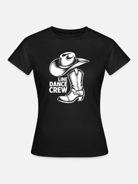 Line Dance Crew Cowboy Boots - Frauen T-Shirt - Schwarz