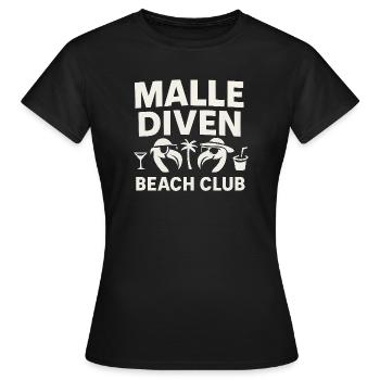 Malle Diven Beach Club Flamingo Mallorca Party - Women's T-Shirt - black - Front - AI Model Female 172 dark (172cm)