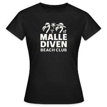 Malle Diven Beach Club Flamingo Mallorca Party - Women's T-Shirt - black - Front - AI Model Female 172 dark (172cm)