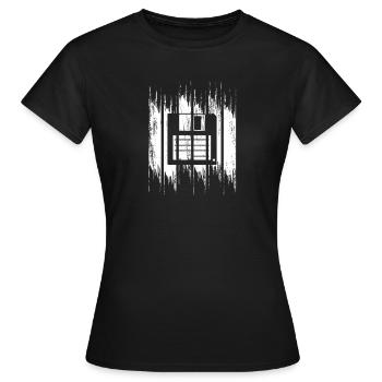 Diskette Zeichnung - Frauen T-Shirt - Schwarz - Vorne - AI Model Female 172 dark (172cm)