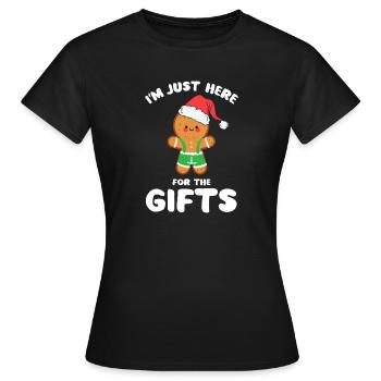 T-shirt cadeau du Père Noël en pain d’épices - T-shirt Femme - noir - Devant - AI Model Female 172 dark (172cm)