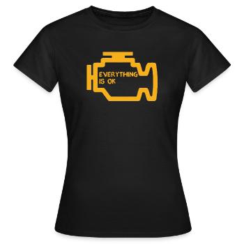 Voyant de vérification moteur - T-shirt Femme - noir - Devant - AI Model Female 172 dark (172cm)