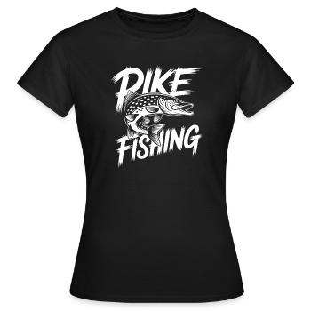 Raubfisch Hecht - Frauen T-Shirt - Schwarz - Vorne - AI Model Female 172 dark (172cm)