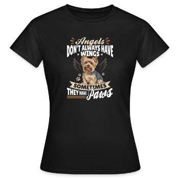 Yorkshire Terrier Yorkshire Race de chien Yorkshire - T-shirt Femme - noir - Devant - AI Model Female 172 dark (172cm)