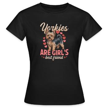 Yorkshire Terrier Yorkshire Race de chien Yorkshire - T-shirt Femme - noir - Devant - AI Model Female 172 dark (172cm)