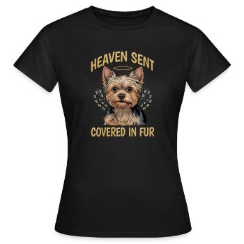 Yorkshire Terrier Yorkshire Race de chien Yorkshire - T-shirt Femme - noir - Devant - AI Model Female 172 dark (172cm)