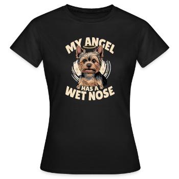Yorkshire Terrier Yorkshire Race de chien Yorkshire - T-shirt Femme - noir - Devant - AI Model Female 172 dark (172cm)