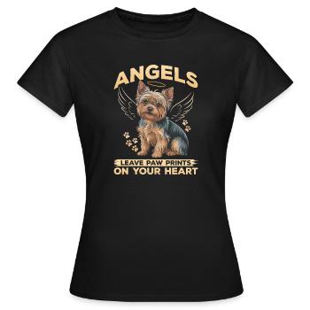 Yorkshire Terrier Yorkshire Race de chien Yorkshire - T-shirt Femme - noir - Devant - AI Model Female 172 dark (172cm)