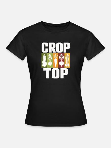 Gemüse Icons Crop Top Design - Frauen T-Shirt - Schwarz