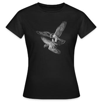 faucon pèlerin - T-shirt Femme - noir - Devant - AI Model Female 172 dark (172cm)