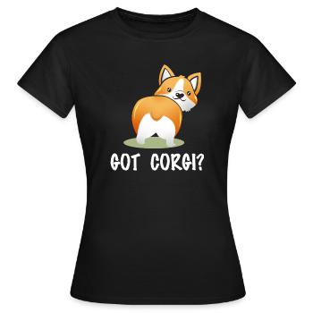 Got Corgi? Frecher Corgi-Po Spruch - Frauen T-Shirt - Schwarz - Vorne - AI Model Female 172 dark (172cm)