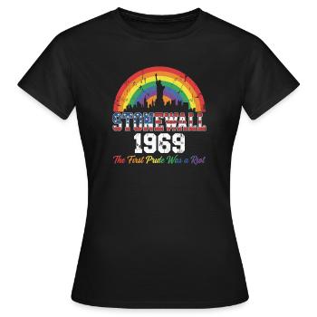 LGBTQ Stonewall 1969 - La première Pride fut une émeute - T-shirt Femme - noir - Devant - AI Model Female 172 dark (172cm)