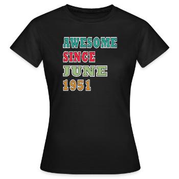 Retro 1951 Juni Layout - Frauen T-Shirt - Schwarz - Vorne - AI Model Female 172 dark (172cm)