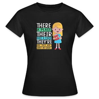 Grammar English Spelling - Women's T-Shirt - black - Front - AI Model Female 172 dark (172cm)