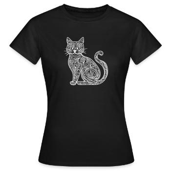 Croquis du chat - T-shirt Femme - noir - Devant - AI Model Female 172 dark (172cm)
