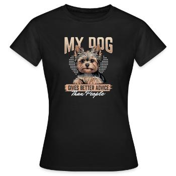 Yorkshire Terrier Yorkshire Race de chien Yorkshire - T-shirt Femme - noir - Devant - AI Model Female 172 dark (172cm)